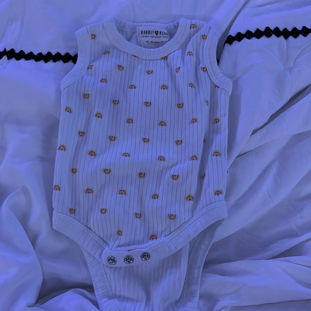 Rabbit Bear 0-3M girl onesie